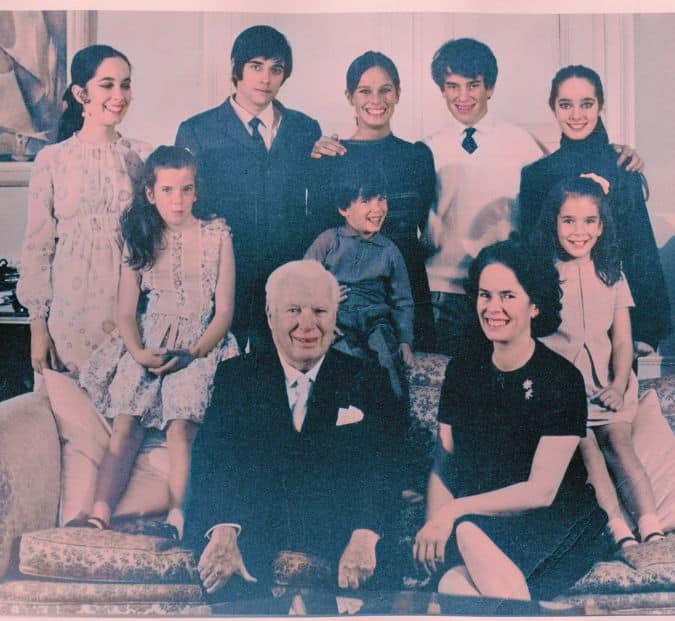 Oona O’Neill Chaplin with Husband and Children 